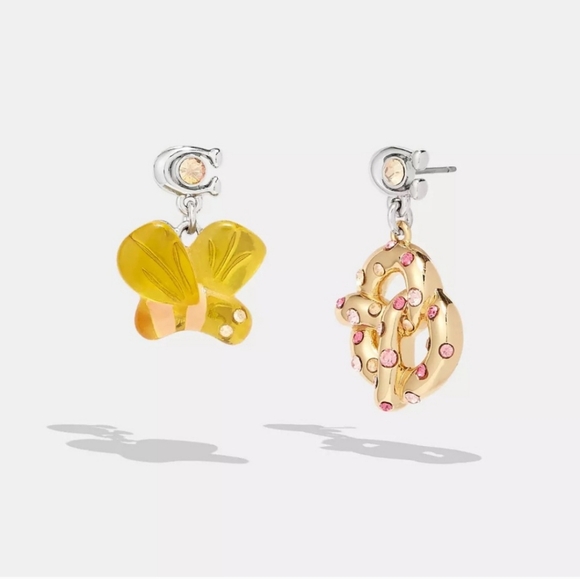 COACH Mismatch Earrings Bumblebee & Pretzel - Picture 3 of 6
